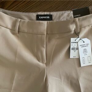 Express Tan Dress Pants Smooth Cotton-Blend